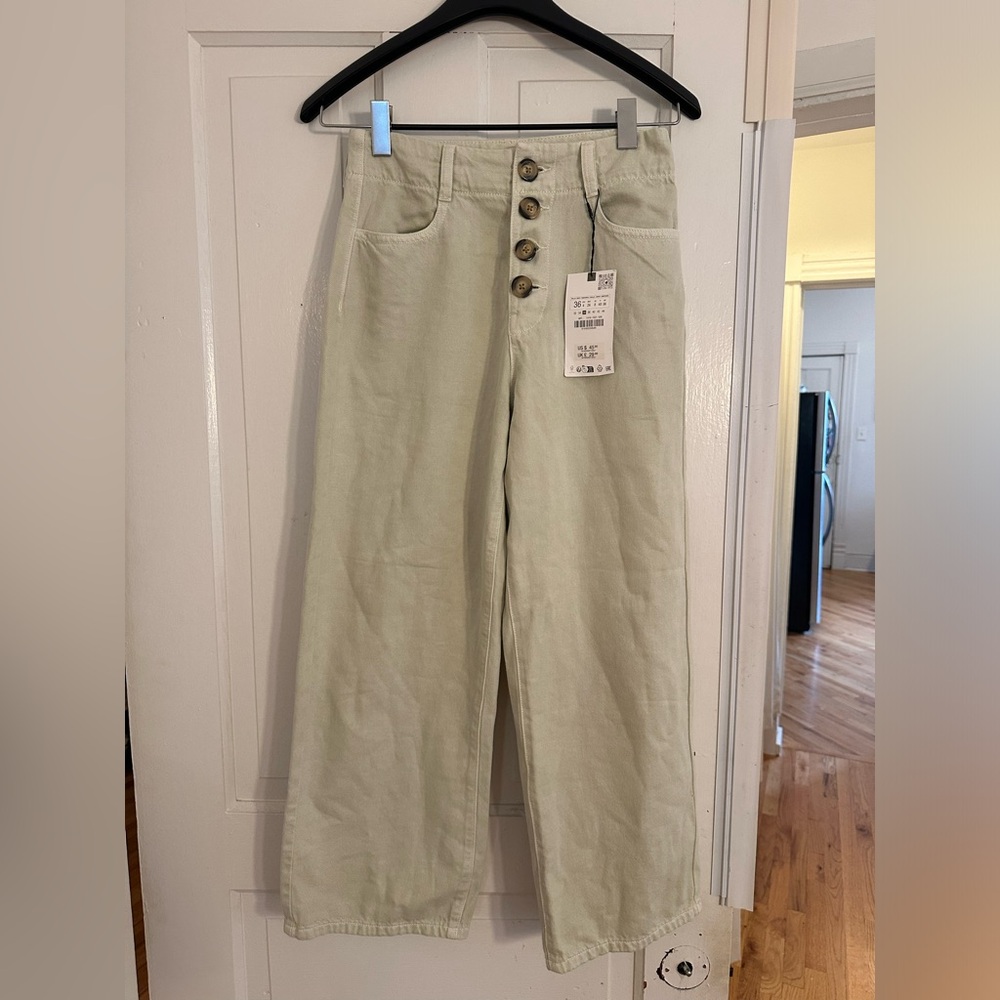 NWT Zara wide leg crop pants